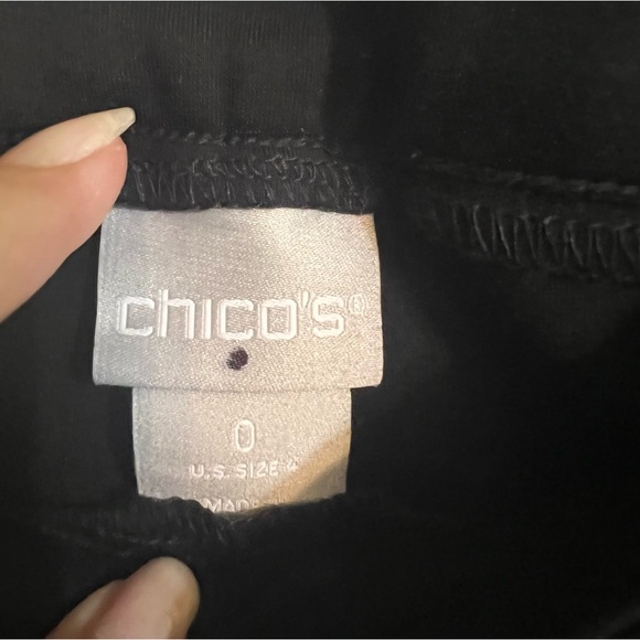 Chico’s Faux-Leather Front Ponte Black Leggings Size 4 (Chico’s 0) - Picture 14 of 15
